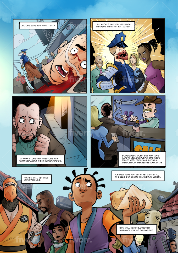 Draw a comic page based on your script by Wmartstudio6