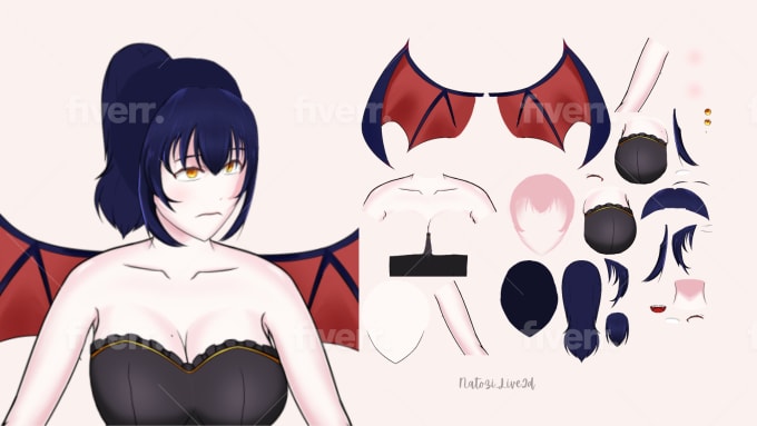 Draw sfw, nsfw anime, live2d model, facerig, vtuber model for twitch or  discord by Livedistic | Fiverr