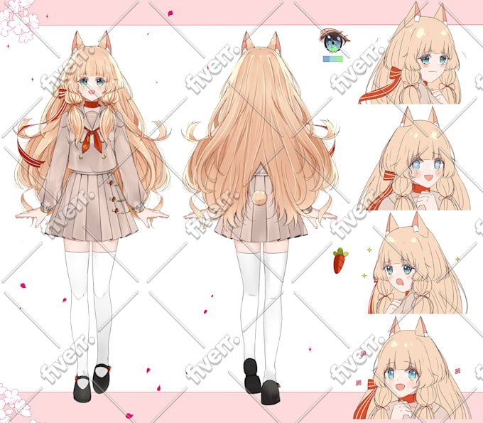 Draw Character Sheet Design Or Vtuber Modeling With My Style By Meiriri Fiverr