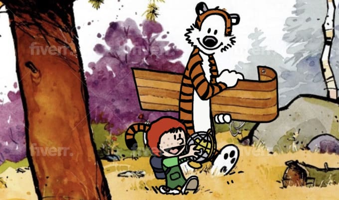Draw you as a calvin and hobbes character by Wfayec | Fiverr