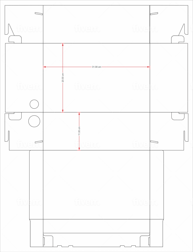 Modello di scatola per lucidalabbra, download istantaneo, fustella