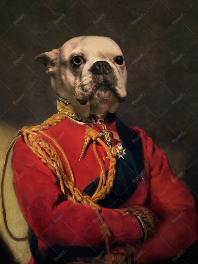 Create Custom Royal Pet Portrait Renaissance Historical Oil Paint
