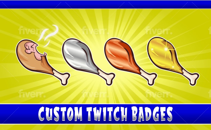 Chicken Drumstick Twitch Badges - Gaming Visuals