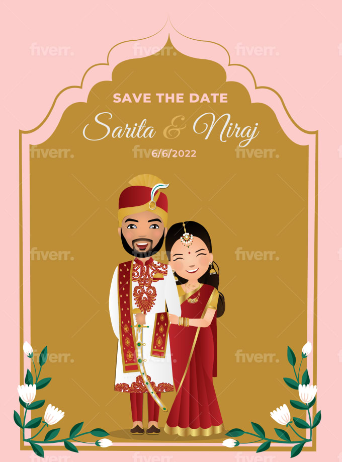 Design an indian wedding card invitation by Sayalibait | Fiverr