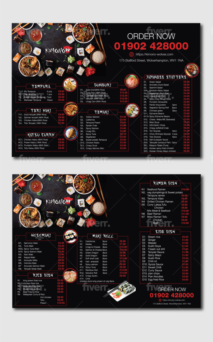 Do awesome food cafe bar menu card takeaway brochure menu board 