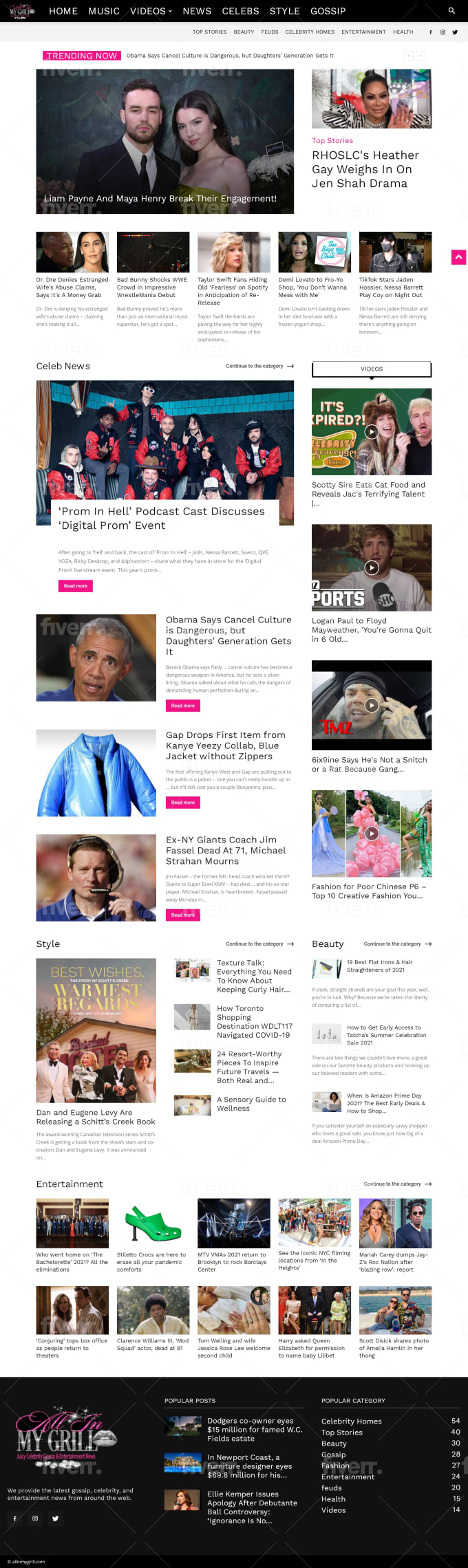 Create the best automated celebrity and gossip news website monetized with  ads by Animafreak | Fiverr