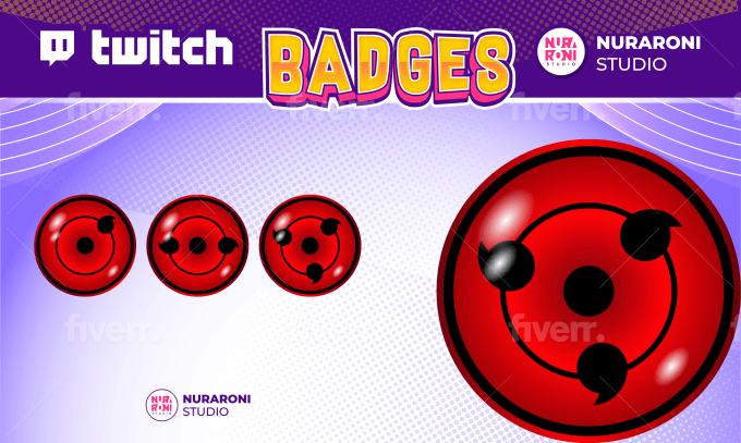 Sharingan Twitch Badges - Gaming Visuals