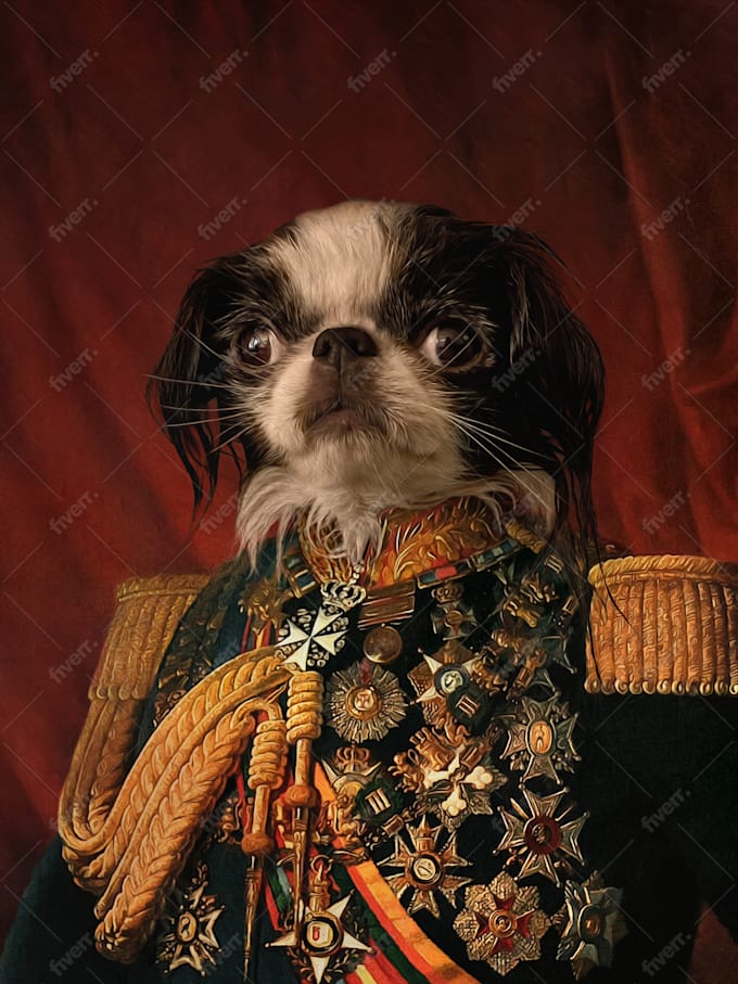 Create Custom Royal Pet Portrait Renaissance Historical Oil Paint