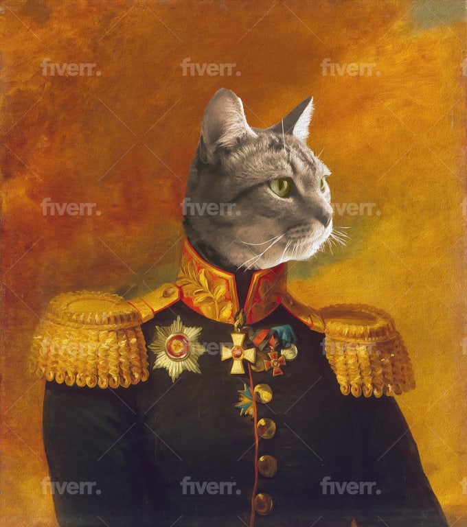 Photoshop A Funny Old Painting Portrait Of Your Dog Cat Or Pet By