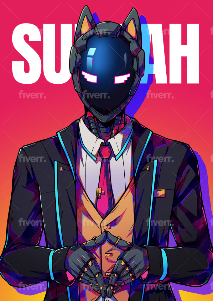 Draw cyberpunk pop art anime characters by Jeffreyzico