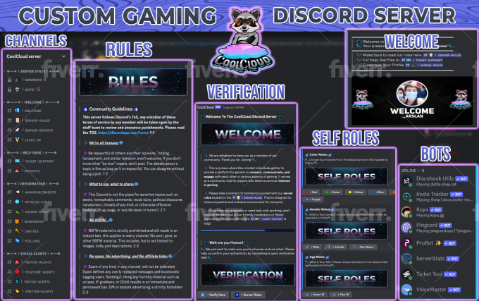 Make your discord setup, within 24 hours custom server by X1seven