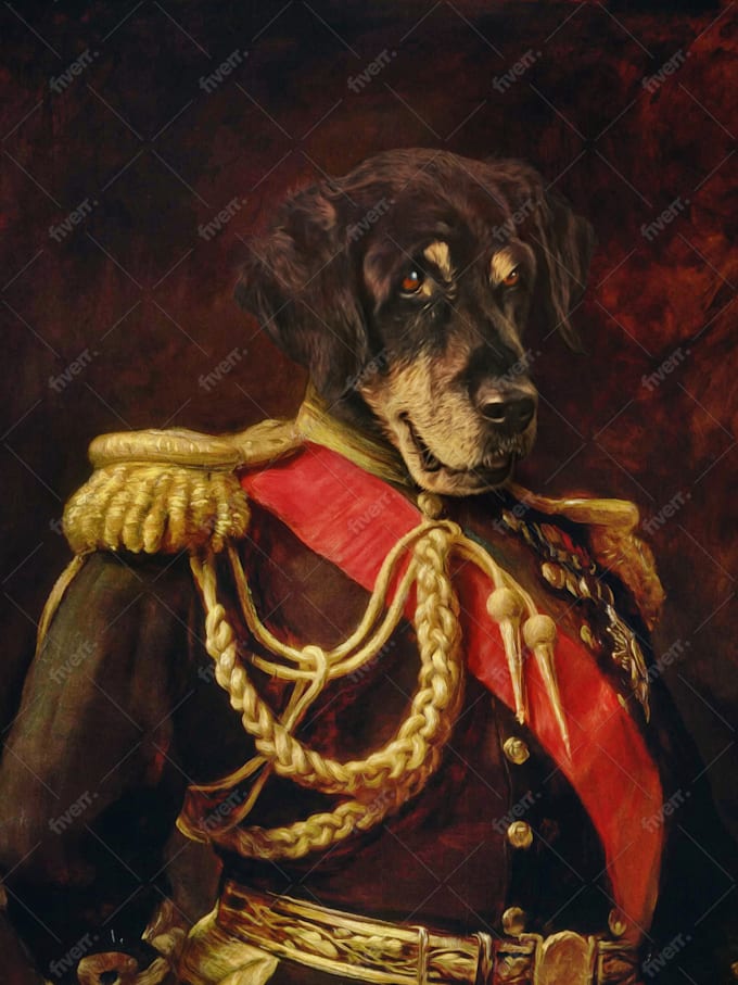 Create Custom Royal Pet Portrait Renaissance Historical Oil Paint