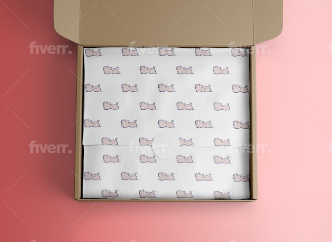 Design packaging paper,wrapping tissue paper and stickers by