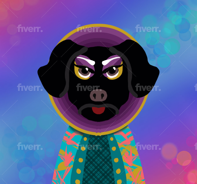 Create a drag queen cartoon illustration of your dog by Andybirkeymn |  Fiverr