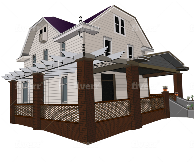 Draw Vector Building Or House Illustration For Any Sketch By Tajen17