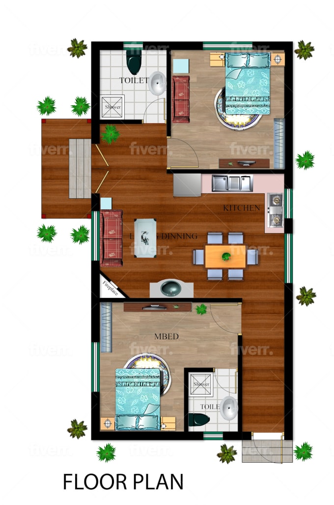 Draw 2d And 3d Floor Plan With Furniture Drawing With Coreldraw