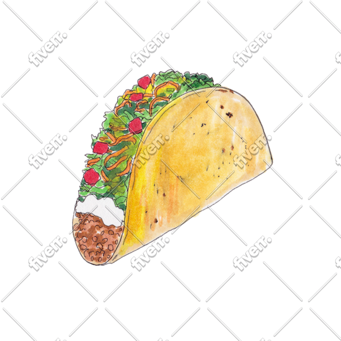 Draw Your Favourite Food In My Illustration Style By Emsakko Fiverr