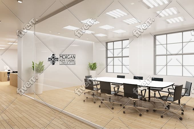 Place Your Logo On Awesome Office Interior By Awsomecreative