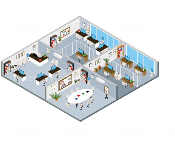 Draw Isometric Vector Illustration By Gennadiik