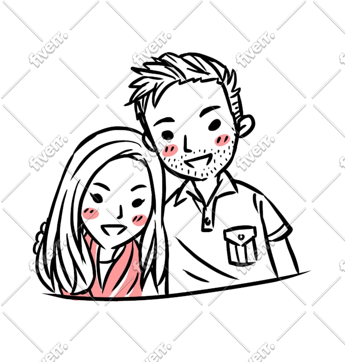 Draw Cute Cartoon Your Wedding Or Couple Character By Lazymonkey