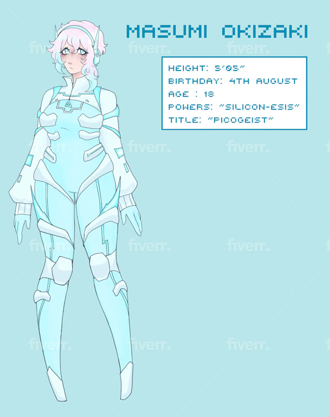 Draw a personalized oc reference sheet by Crimsonkitkat | Fiverr