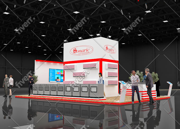 Design exhibition booth, kiosk, 3d stand, virtual booth by