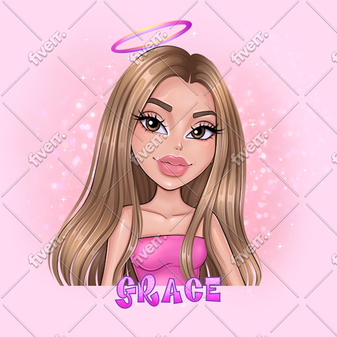 Draw you as a bratz doll, cartoon doll character by Artsbydariya