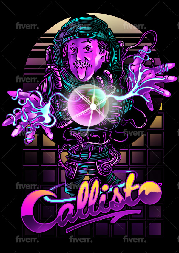 Draw vaporwave outrun synthwave cyberpunk 80s illustration by 