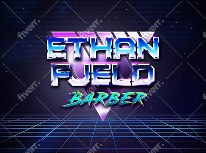 80s retro logo designs by synthwave vaporwave unique Custom