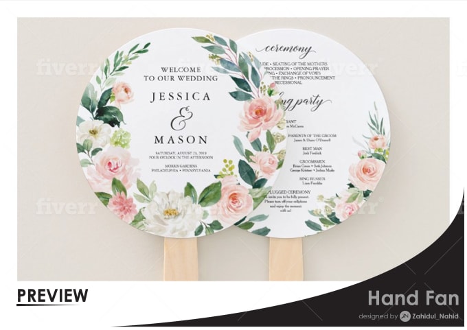 Wedding sales fan designs