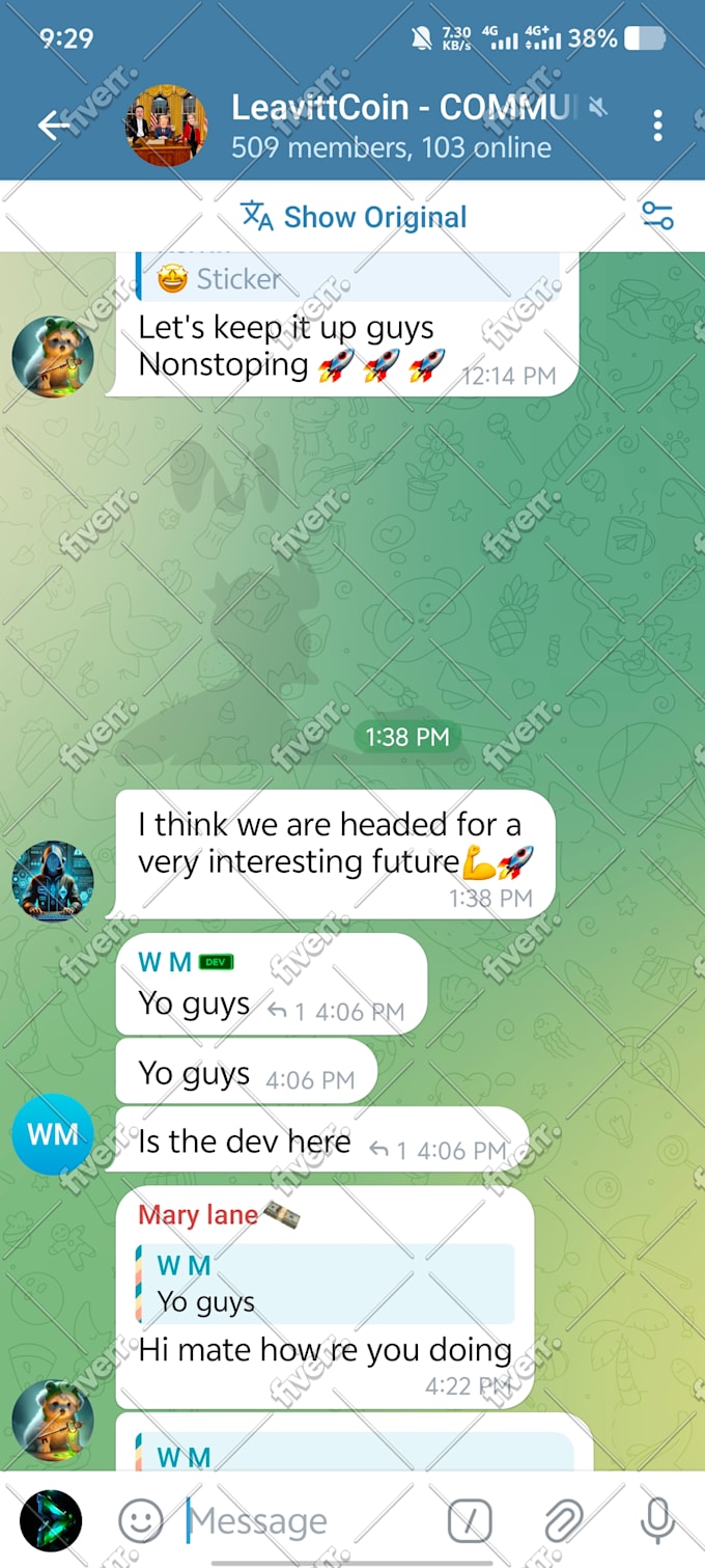 Be your telegram moderator for crypto group admin with 10 chatters by  Rexsi2x | Fiverr