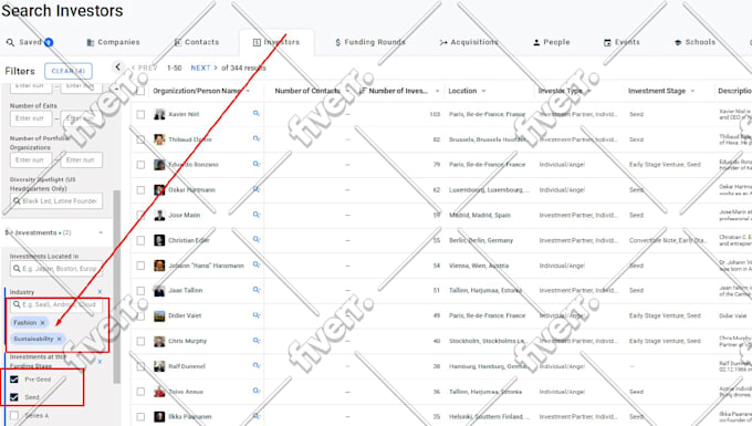 find investors, angel investors and venture capital contact list by crunchbase