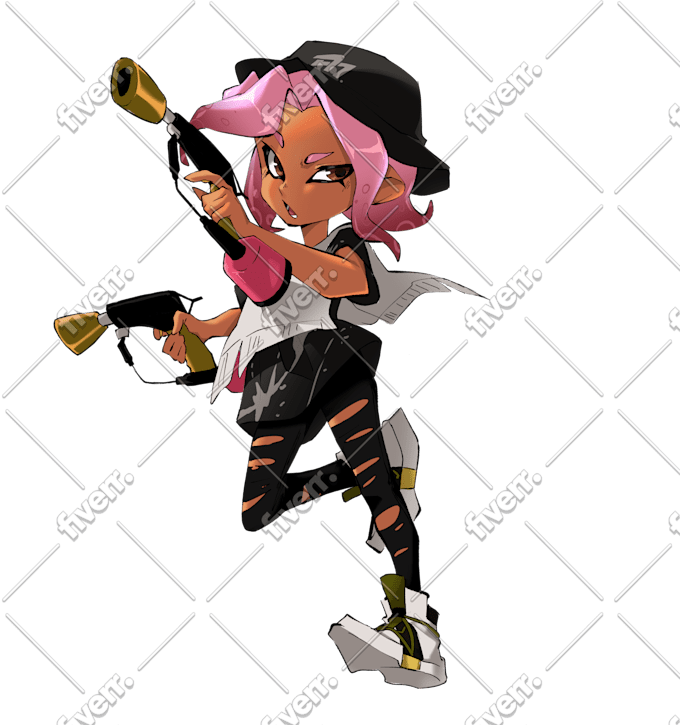 Draw a character from splatoon by M0n0chr0me Fiverr