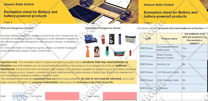 Amazon hazmat solution with sds or exemption sheet by Sdsdeal | Fiverr
