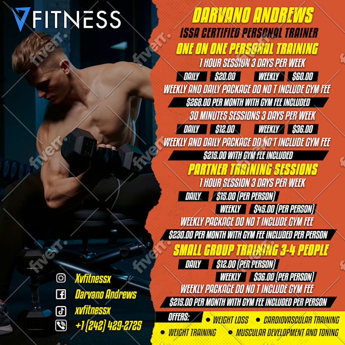 Physical Fitness Gym With Trainer Cost Flyer Personal Fitness
