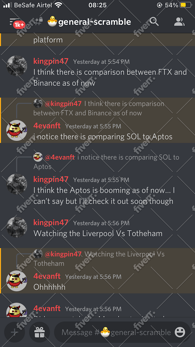 Chat engage in your discord server discord chat discord chatter telegram  twitch by Charlescliff | Fiverr