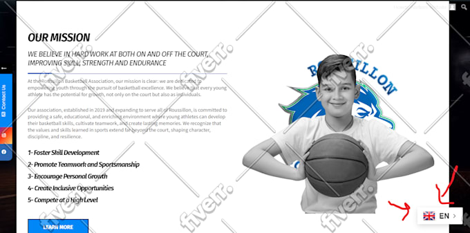 Create a basketball website by Fahimfoam1111 Fiverr