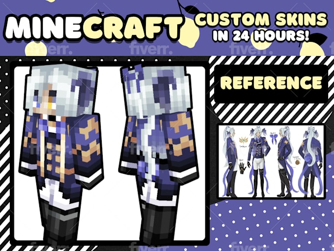 create a custom minecraft skin for you from scratch in 24hrs