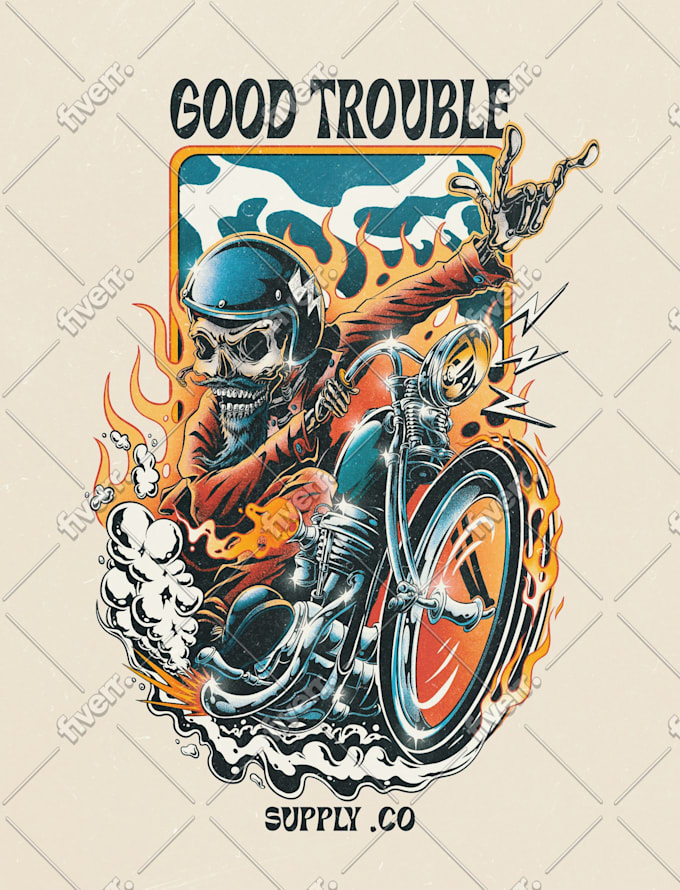 Draw cars or motorcycles with kustom kulture ratfink style by