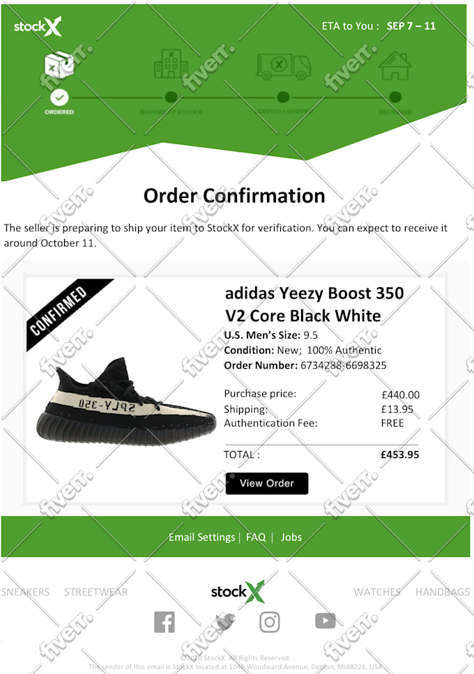Receipt Stockx Check Make Your Custom Stockx Type Email