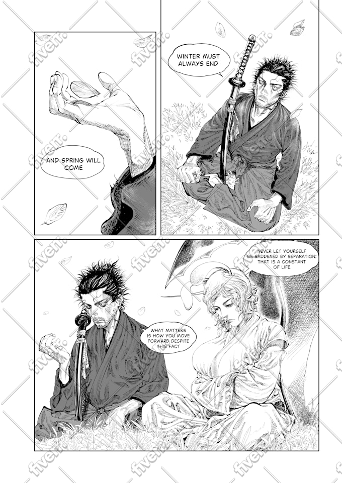Draw takehiko inoue or vagabond style manga and comic by Fayyadu