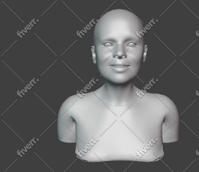 sculpt 3d head bust, realistic face, 3d printing, 3d bust model for 3d printing