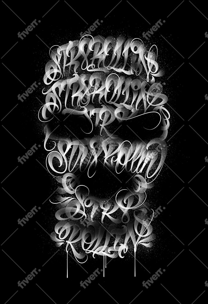 alfabeto de letras de graffiti fresco