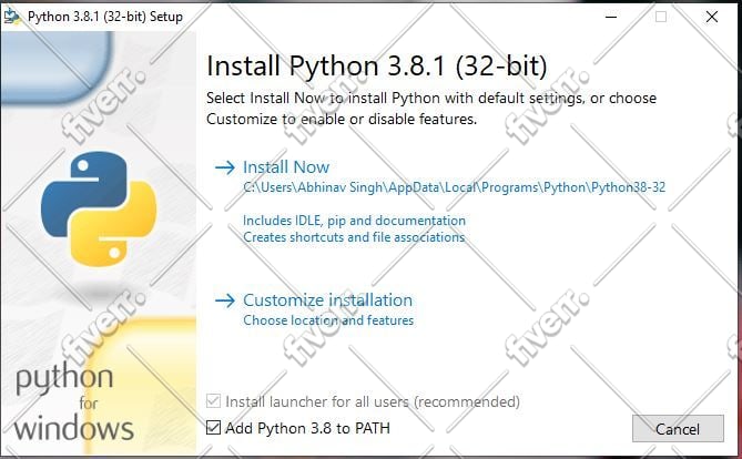 Install python and set up the environment in your system by ...
