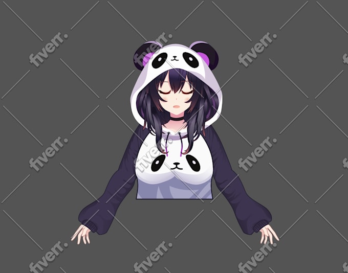 design a custom 2d vtuber character, live2d model png tuber
