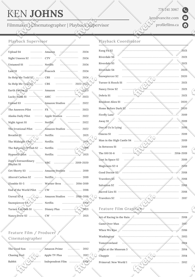create one page resume