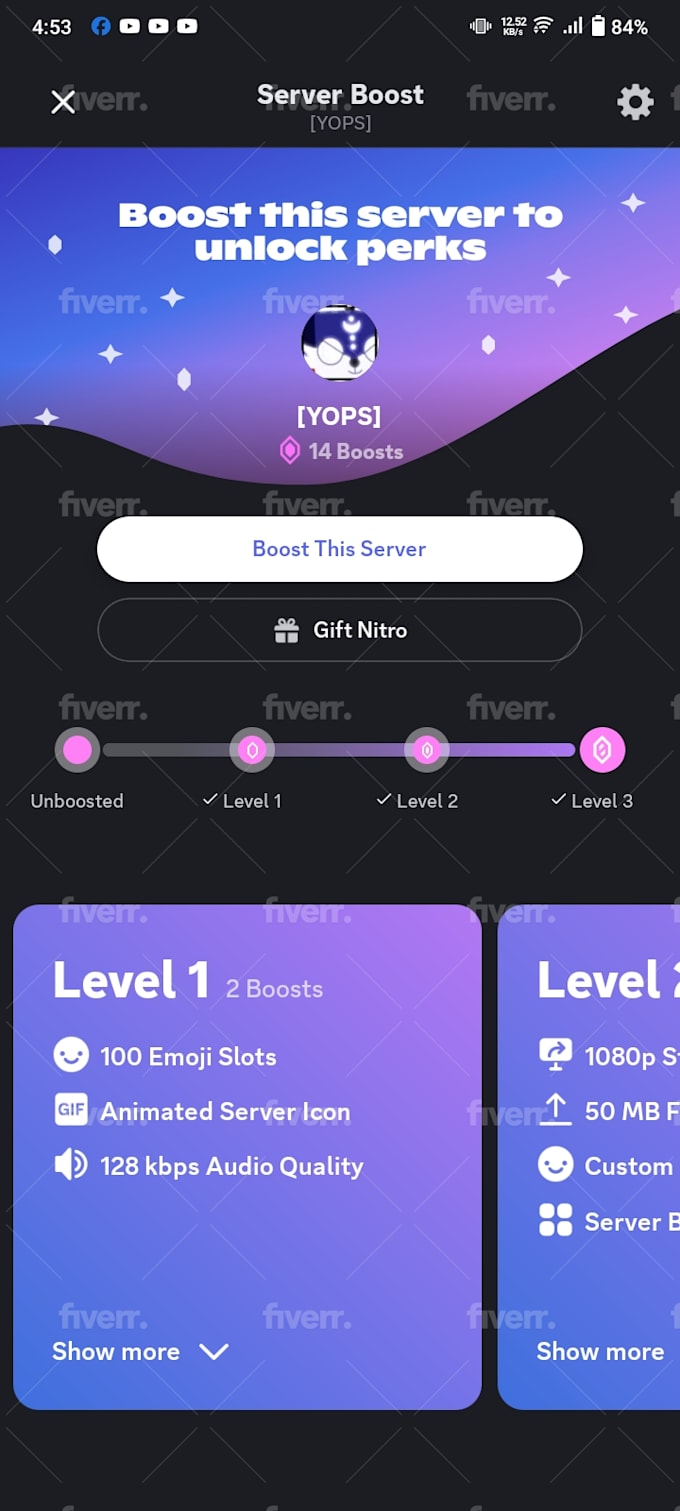 provide 3 month 14x discord server boost