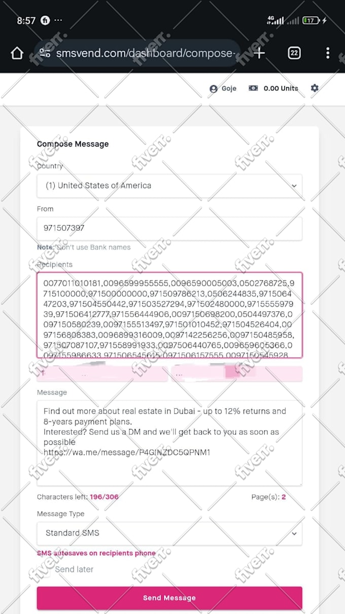 bulk sms software, spam text message to any targeted country