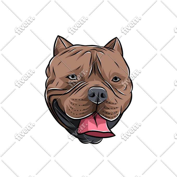 Draw your pitbull into vector art cartoon by Icun26_ Fiverr