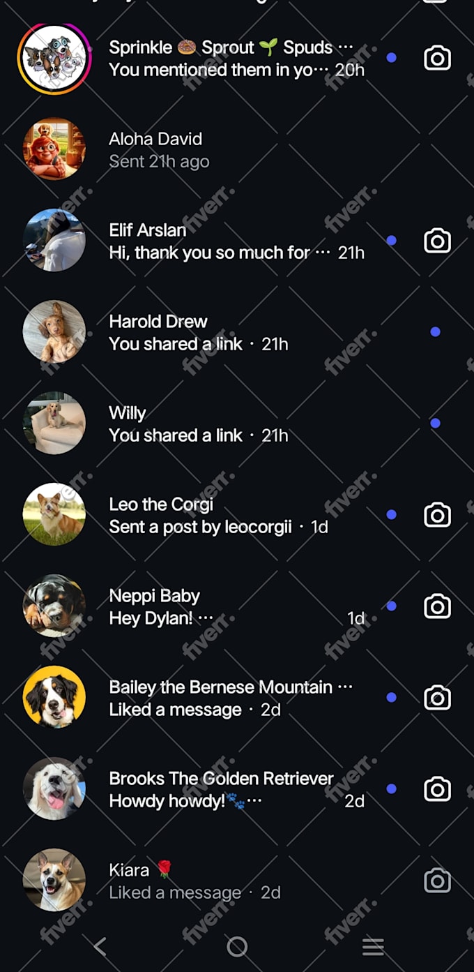 send instagram and twitter dms or direct message services for you